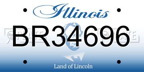 BR34696 Illinois License Plate