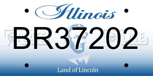 BR37202 Illinois License Plate