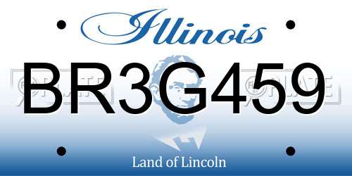BR3G459 Illinois License Plate