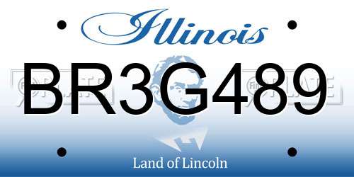 BR3G489 Illinois License Plate