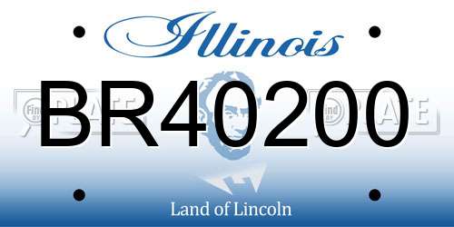 BR40200 Illinois License Plate