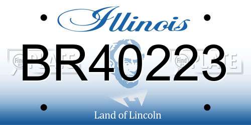 BR40223 Illinois License Plate