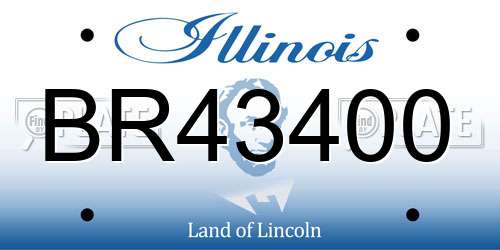 BR43400 Illinois License Plate