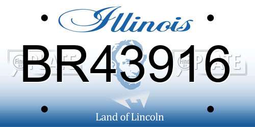 BR43916 Illinois License Plate