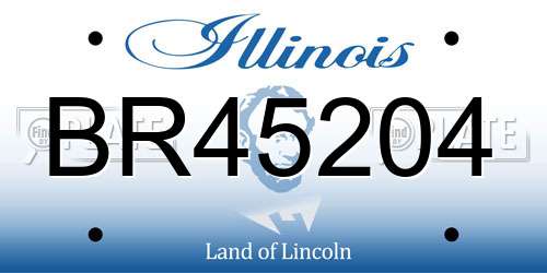 BR45204 Illinois License Plate