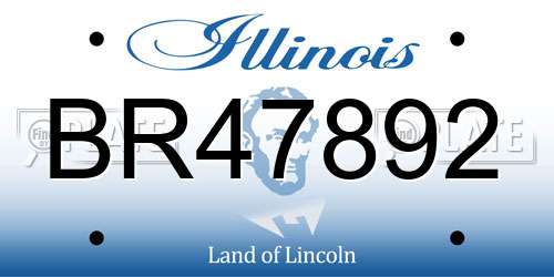 BR47892 Illinois License Plate