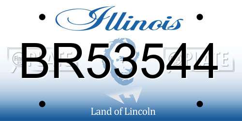 BR53544 Illinois License Plate