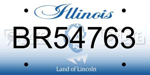 BR54763 Illinois License Plate