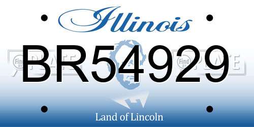 BR54929 Illinois License Plate