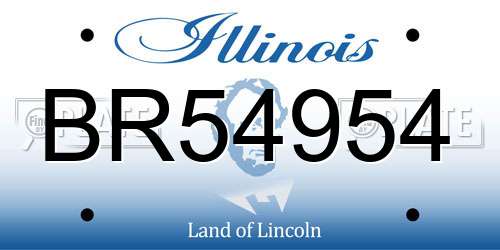 BR54954 Illinois License Plate