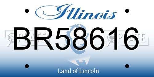 BR58616 Illinois License Plate