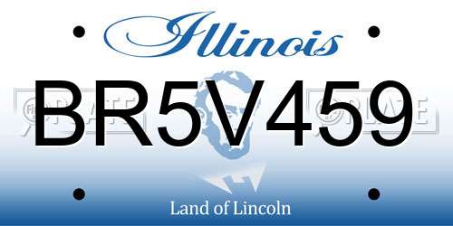 BR5V459 Illinois License Plate