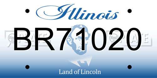 BR71020 Illinois License Plate