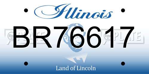 BR76617 Illinois License Plate