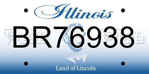 BR76938 Illinois License Plate