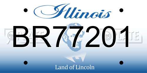 BR77201 Illinois License Plate