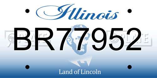 BR77952 Illinois License Plate