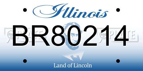 BR80214 Illinois License Plate