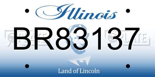 BR83137 Illinois License Plate