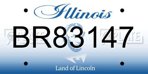BR83147 Illinois License Plate