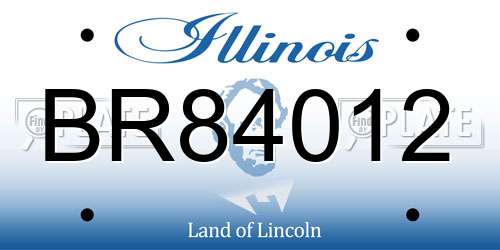 BR84012 Illinois License Plate
