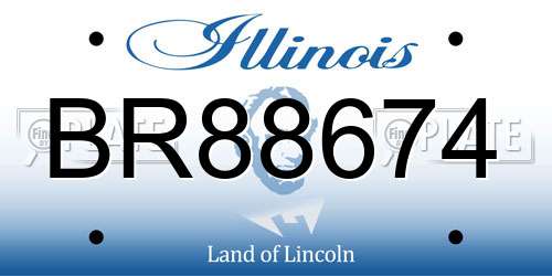 BR88674 Illinois License Plate