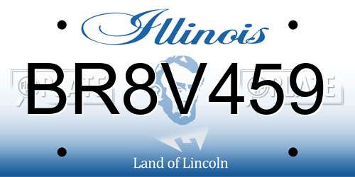 BR8V459 Illinois License Plate