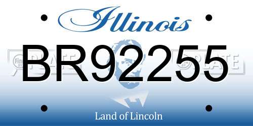 BR92255 Illinois License Plate