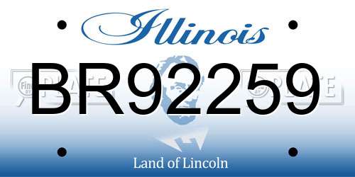 BR92259 Illinois License Plate