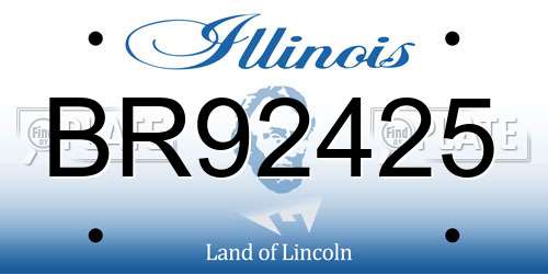 BR92425 Illinois License Plate