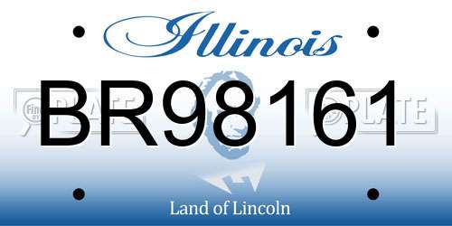 BR98161 Illinois License Plate