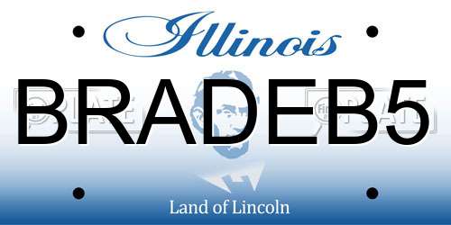 BRADEB5 Illinois License Plate