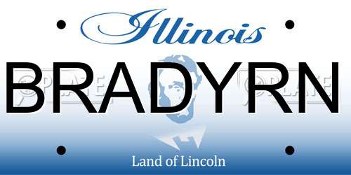 BRADYRN Illinois License Plate