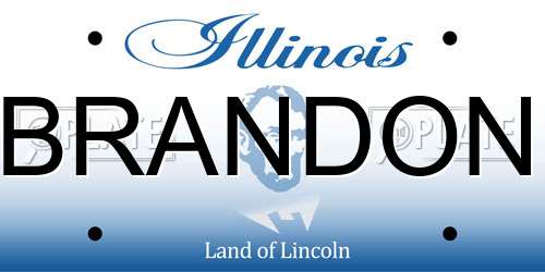 BRANDON Illinois License Plate