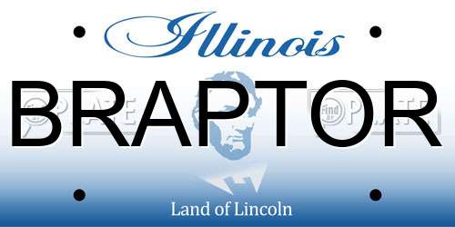 BRAPTOR Illinois License Plate