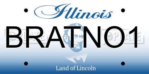 BRATNO1 Illinois License Plate