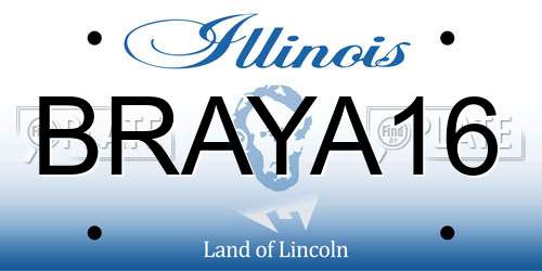 BRAYA16 Illinois License Plate