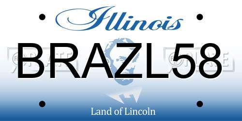 BRAZL58 Illinois License Plate