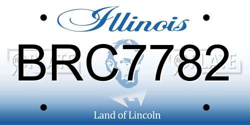 BRC7782 Illinois License Plate
