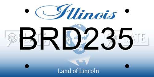 BRD235 Illinois License Plate