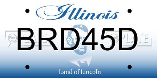 BRD45D Illinois License Plate