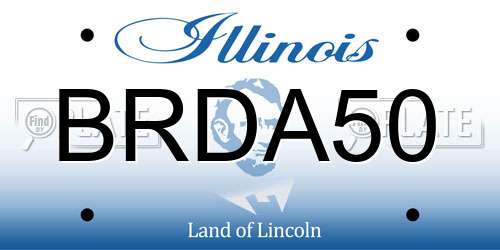 BRDA50 Illinois License Plate