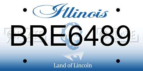 BRE6489 Illinois License Plate