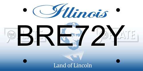BRE72Y Illinois License Plate