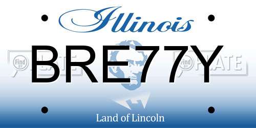 BRE77Y Illinois License Plate