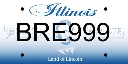 BRE999 Illinois License Plate