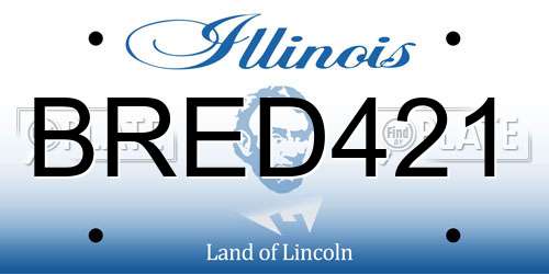 BRED421 Illinois License Plate