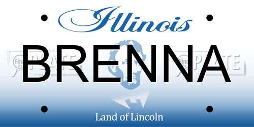 BRENNA Illinois License Plate