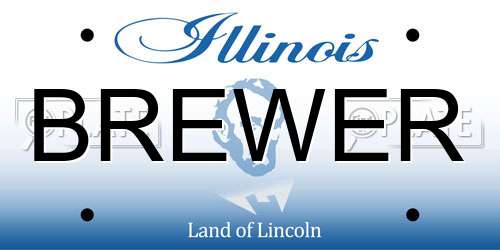 BREWER Illinois License Plate