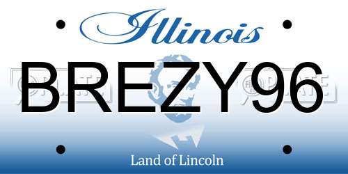 BREZY96 Illinois License Plate